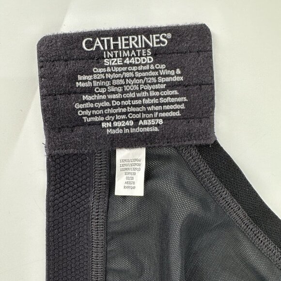 Catherines Black Simply Cool No Wire Supportive Adjustable Wide Strap 44DDD Bra - Picture 8 of 9